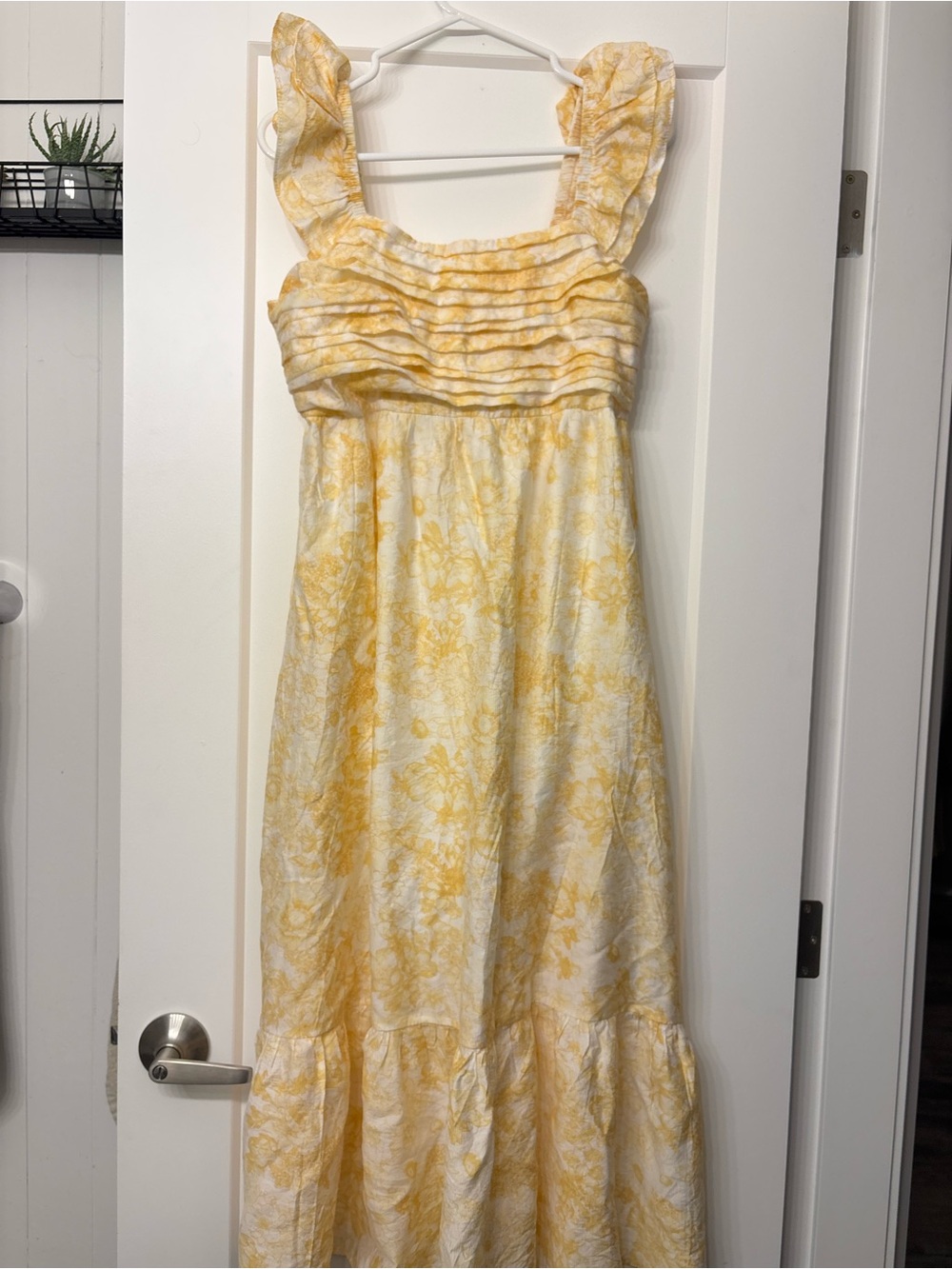 Yellow Floral Ruffle Dress
